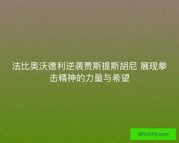 法比奥沃德利逆袭贾斯提斯胡尼 展现拳击精神的力量与希望