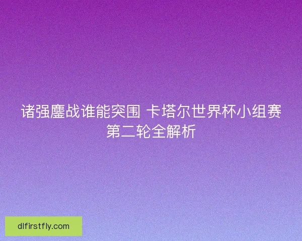 诸强鏖战谁能突围 卡塔尔世界杯小组赛第二轮全解析
